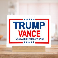 Additional picture of Trump Cutting Board Tempered Glass Large Size Poster Design 15.5" x 11.25"