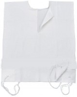 Additional picture of Tzitzis Wool White Sefardi Thick Strings Size 18 Round Neck One Hole Avodas Yad