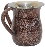 Additional picture of Wash Cup Stainless Steel Brown Marble Design