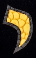 Additional picture of Stones of Class Custom Letter Velvet Kippah Two Tone Snake Leather Yellow