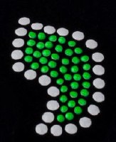 Additional picture of Stones of Class Custom Letter Velvet Kippah Neon Fill Green