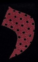 Additional picture of Stones of Class Custom Letter Velvet Kippah Perforated Leather Burgundy Color