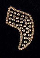 Additional picture of Stones of Class Custom Letter Velvet Kippah Glitter Outline Gold