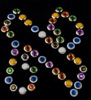 Additional picture of Stones of Class Custom Letter Velvet Kippah Enamel Letter Outline Multicolor Stones