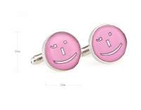 Additional picture of Pink Smiley Cufflinks