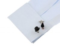 Additional picture of Black Umbrella and Hat Cufflinks