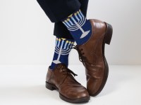 Additional picture of Chanukah Crew Socks Eight Crazy Nights Design Adult Size 8-12