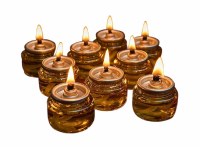 Additional picture of Sealed Prefilled Olive Oil Slimline Candles Burntime 2.5 Hours 22 Count