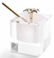 Additional picture of Lucite Honey Dish with Spoon Bee Design 3"