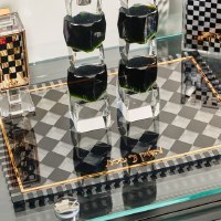 Additional picture of Lucite Hadlokas Neiros Tray Onyx Design Black 11" x 16"