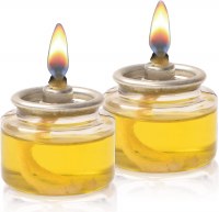 Additional picture of Prefilled 100% Olive Oil Shemen Pods Glass Cup Candles with Cotton Wick 4 Hour Burntime 24 Count