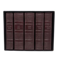 Additional picture of Artscroll Hebrew English Machzorim 5 Volume Slipcased Set Yom Tov Holiday Design Faux Leather Pocket Size Brown Ashkenaz