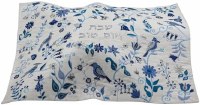 Additional picture of Yair Emanuel Embroidered Challah Cover Blue Birds and Flowers Design White 20" x 16"