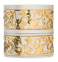 Additional picture of Yair Emanuel Folding Travel Candlesticks Aluminum with Gold Color Metal Cutout