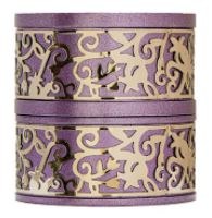 Additional picture of Yair Emanuel Folding Travel Candlesticks Aluminum Purple with Metal Cutout