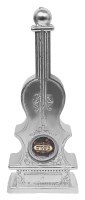 Additional picture of Havdalah Candle Silver Color Violin Shape with Besamim 7"