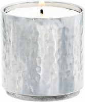 Additional picture of Yair Emanuel Anodized Aluminum Tea Light Single Candle Holder Modular Stackable Hammered Design Silver