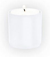 Additional picture of Yair Emanuel Anodized Aluminum Tea Light Single Candle Holder Modular Stackable White