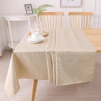 Additional picture of Jacquard Tablecloth Avalon Gold Wavy Pattern 60" x 90"