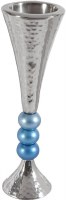 Additional picture of Yair Emanuel Aluminum Candlestick Beaded Stem Design Turquoise Beads