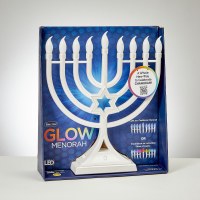 Additional picture of Plastic Menorah Multicolor Changing LED Lights Battery Or USB Operated White