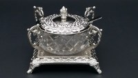 Additional picture of Honey Dish Silver Plated Glass Bowl with Matching Spoon