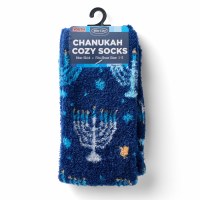 Additional picture of Chanukah Cozy Slipper Socks Menorah Design Kid Size 11-1