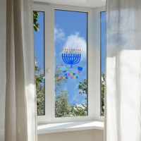 Additional picture of Chanukah Window Gel Decoration Glitter Design Jumbo Size
