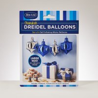 Additional picture of Chanukah Mylar Balloons Dreidel Shaped Blue Silver 15" 4 Pack