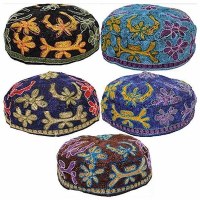 Additional picture of Bukharian Kippah Machine Made #54 Assorted Colors