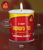 Additional picture of 2 Day Yahrtzeit Memorial Candle in Tin 2 Pack