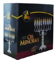 Additional picture of Silver Plated Oil Menorah Square Base 14"