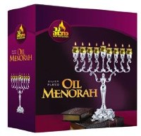 Additional picture of Jumbo Silver Plated Oil Menorah Classic Design