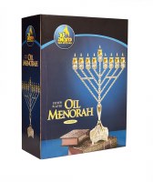 Additional picture of Rambam Style Silverplated Oil Menorah - Chabad Style