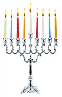 Additional picture of Silver Plated Candle Menorah Set