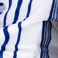 Additional picture of Tallis Tashbetz Traditional Wool Blue and Silver Stripes Meyuchad Tzitzis 18" x 72"