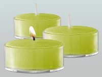 Additional picture of Olive Oil Tea Light Candles in Clear Cups 6 Hour Burntime 40 Pack