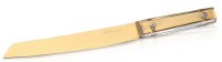 Additional picture of Challah Knife Lucite Handle Steel Serrated Blade Classic Design Gold 13"