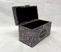 Additional picture of Esrog Box Silver Colored Floral Design with Handle