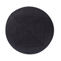 Additional picture of iKippah Grey Plaid with Black Leather Rim Size 16cm