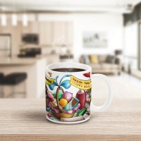 Additional picture of Mishloach Manos Mug Illustrated Purim Design 11oz