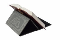 Additional picture of Faux Leather Shtender Book Stand Adjustable Compact Size Gray