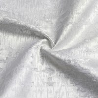 Additional picture of Jacquard Tablecloth White and Silver Abstract Pattern 70" x 120"