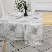 Additional picture of Jacquard Tablecloth Silver Splash Pattern 50" x 108"
