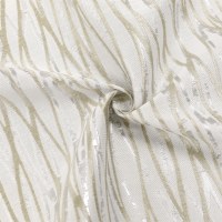 Additional picture of Jacquard Tablecloth White Gold and Silver Waves Pattern 54" x 72"