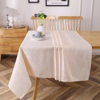 Additional picture of Jacquard Tablecloth Gold Ripple Pattern 70" x 220"