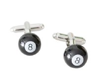Additional picture of #8 Black Ball Cufflinks
