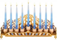 Additional picture of Menorah Jeweled Lions Wall