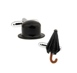 Black Umbrella and Hat Cufflinks