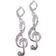 Earring Crystal G-Clef Silver
